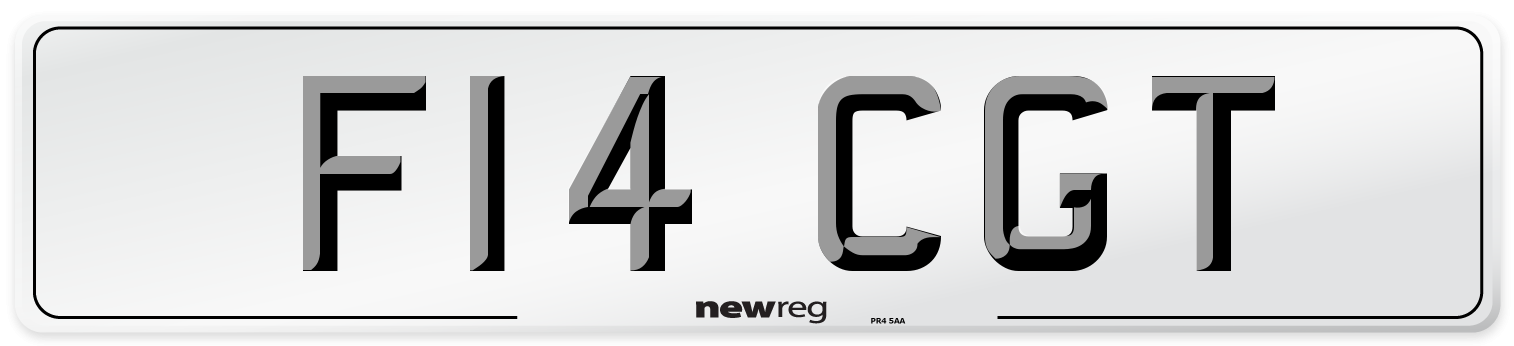 F14 CGT Number Plate from New Reg